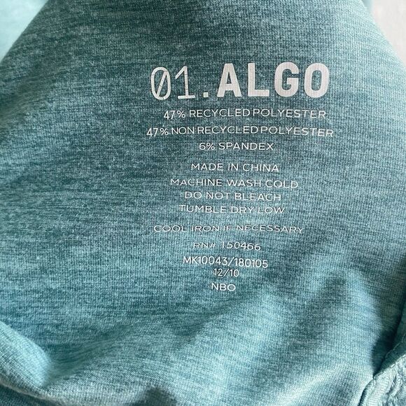 01.Algo Mens XL Performance Polo Shirt Green Quick Dry Anti-Odor SPF 40 - Picture 7 of 7